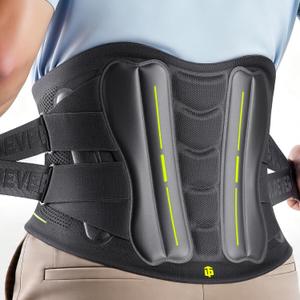 Ultra Breathable Back Brace for Lower Back Pain [Upgraded Medical-Grade Support] Back Support Belt for Men & Women with Lumbar Pad - Immediate Relief from Sciatica, Herniated Disc, Scoliosis (Black, Small) (Black, S)