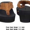 MALIDA Womens Wedge Arch Support Flip Flops Cushion Soft Rubber Midsole Platform Thong Sandals with Rubber Sole (Brown)