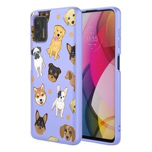 KOARWVC Phone Case for Moto G Stylus 4G 2021 Case, Motorola G Stylus 2021 4G Case Cute Dog Pattern Design Slim Protective Soft TPU Bumper Phone Cover for Motorola Moto G Stylus 4G 2021 Purple Dog