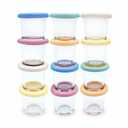 Elk and Friends 4oz Borosilicate Glass Baby Food Storage Jars with Silicone Lid | Strong Glass | Set of 12 | Microwave, Oven & Dishwasher Safe | Infant and Babies (Blush/Peach/Lemon/Ivory/Sage/Misty Blue (12-pk))