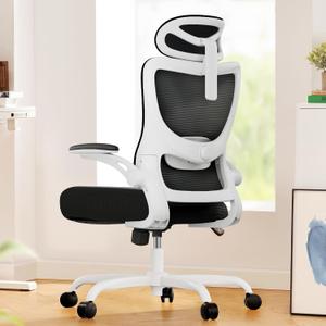 Marsail Ergonomic Office Chair: Office Desk Chair with High Back Mesh and Adjustable Lumbar Support Rolling Work Swivel Task Chairs with Wheel 3D Armrests and Headrest, 46.06 Inches X 23.62 Inches X 22.83 Inches
