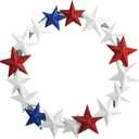 Nearly Natural 21in. Americana Artificial Wreath with Stars Red White and Blue
