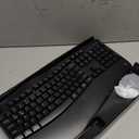 Wireless Keyboard and Mouse Combo, 2.4G Full Size Wave Keys Ergonomic Keyboard with Wrist Rest and 3-Level DPI Adjustable Wireless Ergonomic Mouse for Windows, Mac OS Desktop/Laptop/PC(Black)