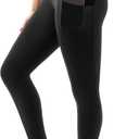 SINOPHANT High Waisted Leggings with Pockets Women, Full Length Capri Buttery Soft Stretchy Yoga Pants (Black, XXL)