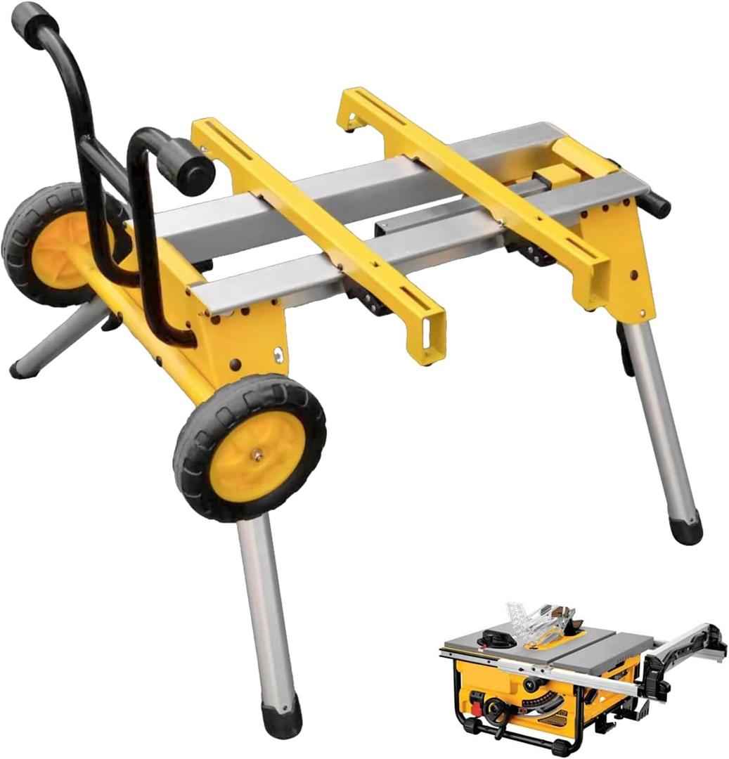 deawater DW7440RS Rolling Table Saw Stand Portable, Heavy Duty & Compact Easy Transport, Compatible with DEWALT DW744, DW745, and Other Table Saws