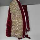 OurWarm 48In Red Velvet Christmas Tree Skirt with Gold Glitter and Bow, Classic Plush Xmas Tree Skirt for 5-7 FT Christmas Tree, Royal Large Tree Mat for Winter Holiday Home Decorations