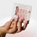 Celebritips Press On Nails - Salon U-ltimate | Clean Pink, Short Almond Nails, Reusable | 16 sizes - 32 Nails Kit with Glue and Sticky Tabs