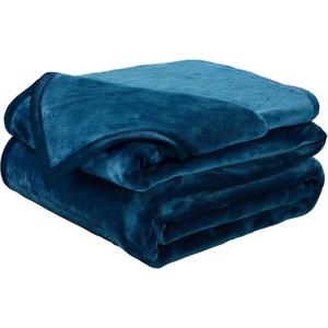 Soft Twin Size Blanket Warm Fuzzy Microplush Lightweight Thermal Fleece Blankets for Couch Bed Sofa,66x90 Inch,Peacock Blue