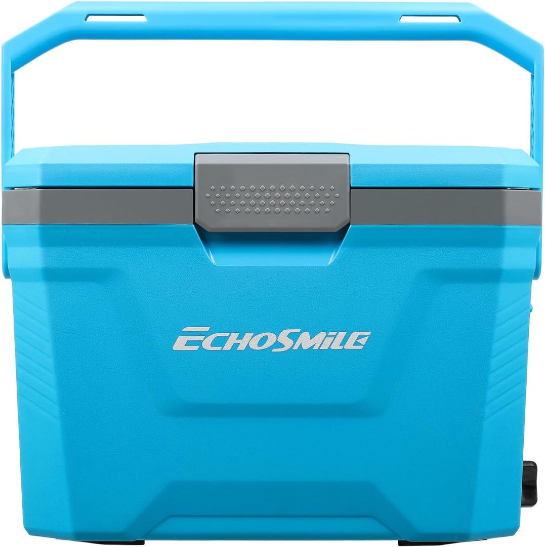 EchoSmile 20 Quart Insulated Cooler, Portable Hard Shell Ice Chest, Blue