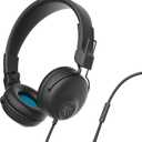 JLab Studio Wired On-Ear Headphones, Black, Tangle Free Cord, Ultra-Plush Faux Leather with Cloud Foam Cushions, 40mm Neodymium Drivers with C3 Sound (1 Pack)