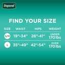 Depend Adult Diapers with Tabs, Incontinence Protection with Tabs, Unisex, Large (3549" Waist, over 170 lbs), Maximum Absorbency, 48 Count (3 Packs of 16)
