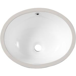 16.5"x13.4" Oval Shape Small Undermount Bathroom Vessel Sink, Ceramic White Vanity Top Sink with Overflow