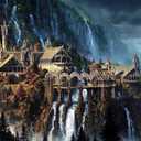 Lord of The Rings 1000 Piece Puzzle for Adults  Waterfall Town Artwork Jigsaw Family Game