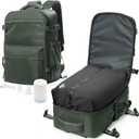 Vacuum Travel Backpack with Pump for Women,Personal Item Carry on Backpacks Flight Approved 18x14x8 inches for Men,Laptop Waterproof Work Compression Bags Casual Daypack Green