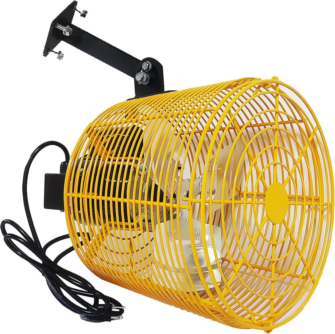 Greenhouse Circulation Fan Air Circulation Fan 1/80 HP 115V Ceiling Wall Mount Fan High Speed Circulation Fan for Greenhouse, Warehouse, Patio, Garage 450CFM, ETL Listed