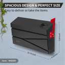 Ydocabinit Wall Mount Mailbox, Large Capacity Mailbox for House, with Flag, Visibility Galvanized Steel Rust-Proof Metal Post Drop Box, Mailboxes for Outside, 15.74"9.84"4.33" Solar Lanterns Black