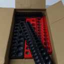 6-piece Magnetic Socket Organizer Set, Metric & SAE Drive Socket Holder, Includes 1/4", 3/8", 1/2", Holds 143 Pieces Magnetic Trays Red Black