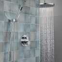 Delta Modern 14 Series Round Rain Shower System Faucet Set, Rainfall Chrome Shower Head and Handle Set, Valve Trim Kit, 10 Inch, Chrome 342702