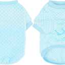 Fuzzy Pineapple Grid Dog Sweater - Ultra Soft & Warm Winter Pet Apparel, Fluffy Textured Knit for Small, Medium Dogs and Cats, Cozy Pullover Dog Coat for Cold Weather.Blue XL