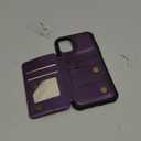 Vinich for iPhone 12/12 Pro Wallet Case with Card Holder, RFID Blocking Credit Slots Kickstand Shockproof Phone Cover for Women Men, Purple