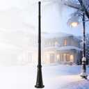 Universal Outdoor Post Light Pole, Black Cast Aluminum Pole with 2.36" Fitter Mount, 79in Tall Traditional Street Light Lamp Post for Pathway Driveway Parking Yard Entrance Lighting, 79 inch without Arm
