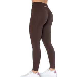 AUROLA Dream Collection Workout Leggings for Women High Waist Seamless Scrunch Athletic Running Gym Fitness Active Pants (Small, Java Coffee)