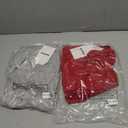 2 x Xaatren Girls Square Neck Short Sleeve T-Shirt, Light Gray, 11-12 Years, (Mix Colors Red, Gray )