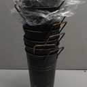 8 Pcs Galvanized Bucket Flower Bar, 9 Inch Flower Bucket and Metal Vase with Handles, Flower Bar Supplies and Buckets Farmhouse Vases for Wedding and Cut Flower (Black, 8 Pcs 9inch)