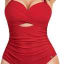 Popilush Swimsuit for Women Tummy Control - One Piece Bathing Suit with Removable Straps for Beach L