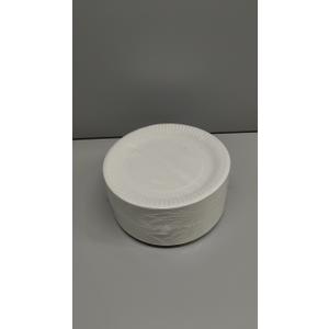 6 inch Round Plastic Plates Microwaveable, Disposable, White, Dinnerware 100 Count