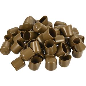 uxcell 50pcs Rubber End Caps 26mm(1 Inch) ID Vinyl PVC Round Tube Bolt Cap Cover Screw Thread Protectors Light Brown