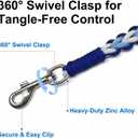 2 x Braided Dog Leash 5FT: Cotton Rope Dogs Leash for Puppy Small Medium Large Dogs - Soft Durable Training & Walking Dog Lead, Heavy Duty and Strong (Blue)