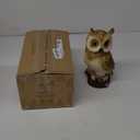 Solar Owl Garden Statues Outdoor Decor Resin Owl Figurine with LED Lights Owl Sculpture for Porch Patio Lawn Yard Decorations Christmas Housewarming Gifts for Women Mom, Brown Owl