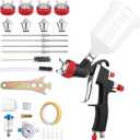R500 LVLP Air Spray Gun Premium Kit, Automotive Paint Spray Gun with 1.3/1.5/1.7/2mm Nozzles & 18 Pcs Paint Sprayer Accessories for Car Automotive Furniture House Painting