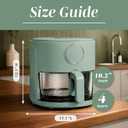 COOK WITH COLOR Colorful 1200W 4Qt Air Fryer: Glass Basket, Dishwasher Safe, 60min Timer, 6 Presets, Temp Control 175F-400F, 4 QT, Dark Sage, Medium