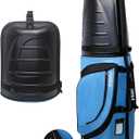 Golf Travel Bags for Airlines with Wheels ABS Hard Case Top Golf Travel Case Blue Waterproof Padded Heavy Duty Oxford Oversize Golf Club Bags Lightweight Hard Shell Top Golf Travel Covers