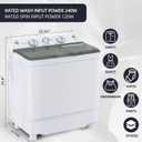 Portable Washing Machine, Twin Tub 9.9 Lbs Capacity, Washer(7.7 Lbs) and Spinner(2.2 Lbs) Combo, Mini Compact Laundry Washer for Home, Apartment, Camping, RVs and Dorms, Black/White