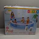 INTEX Swim Center Inflatable Family Lounge Pool: Built-In Bench Cup Holder 156 Gallon Capacity 90" x 86" x 31" Blue