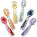 NumNum Baby Spoons Set, Baby Essentials Pre-Spoon GOOtensils for 6+ Months, First Stage Self-Feeding Spoons for Baby Led Weaning (BLW), Silicone Toddler Utensils, BPA-Free, 6 Pack Rainbow