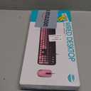 FOPETT 8870P Wired Keyboard and Mouse Combo - Full-Sized Computer Keyboards with 104 Round Keys Retro Typewriter Mouse and Keyboard for PC Windows Desktop Laptop - Black-Berry Colorful