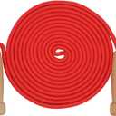16 FT Long Jump Rope for Kids, Adjustable Double Dutch Skipping Rope with Wooden Handle, Multiplayer Team Jumping Rope for Outdoor Fun, School Sport, Party Game, Birthday Gift