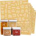 Talented Kitchen Kitchen Labels for Pantry Containers - 375-Pack, White Script on Clear Vinyl - Waterproof Preprinted Jar & Food Storage Container Labels - Kitchen Storage & Organization (Varies)