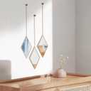 yshengood Diamond Wall Mirror Home Decor Mirror,Hanging Glass Mirror for Living Room and Bedroom (Large, Gold)