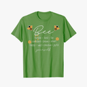 Women Cute Bee Graphic Tee Shirts Short Sleeve Inspirational Funny Letter Print Summer Loose Tee Tops (size XL)