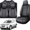 Car Seat Cover for Chevy Equinox 2010-2025,Leather Car Seat Covers Full Set,Custom fit Nappa Custom Breathable Waterproof Stylish Car Seat Protector Automotive Interior Accessories,Black