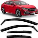 Voron Glass in-Channel Extra Durable Rain Guards for Honda Civic 2016-2021 Sedan, Window Deflectors, Vent Window Visors, 4 Pieces - 200861