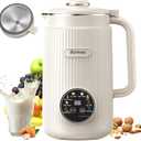 Upgraded 10-in-1 Nut Milk Maker Machine with Stainless Steel Lid, 40oz Soy Milk Maker for Almond, Oat, Coconut, Juice, Plant Based Milk Maker Blender with 18H Delay/Keep Warm/Self Cleaning