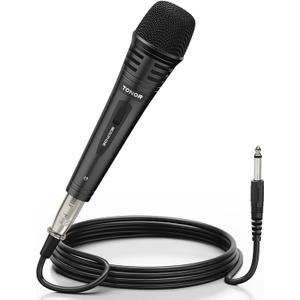 TONOR K1 Vocal Microphone for Singing, Dynamic Handheld Wired Karaoke Mic, Microfono with 5M XLR to 1/4" Cable, Compatible with Amp, Mixer, Suitable for Speech, Karaoke and Outdoor Activities