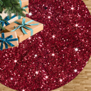 Red Tree Skirts Christmas 21 Inch Sequin Glitter Tree Skirts Velvet Fabric Decoration Halloween Tree Skirt Glittery Pencil Tree Skirt for Festival Holiday Party Purple Ornament Decorations