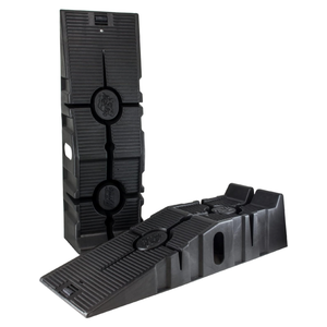 FloTool 11909ABMI RhinoRamp Vehicle Ramp Pair - Ideal for Stress-Free Home Garage Maintenance - Reduces Slippage - Works with Low Clearance Vehicles - 12,000lb GVW Capacity - Extra-Wide Design